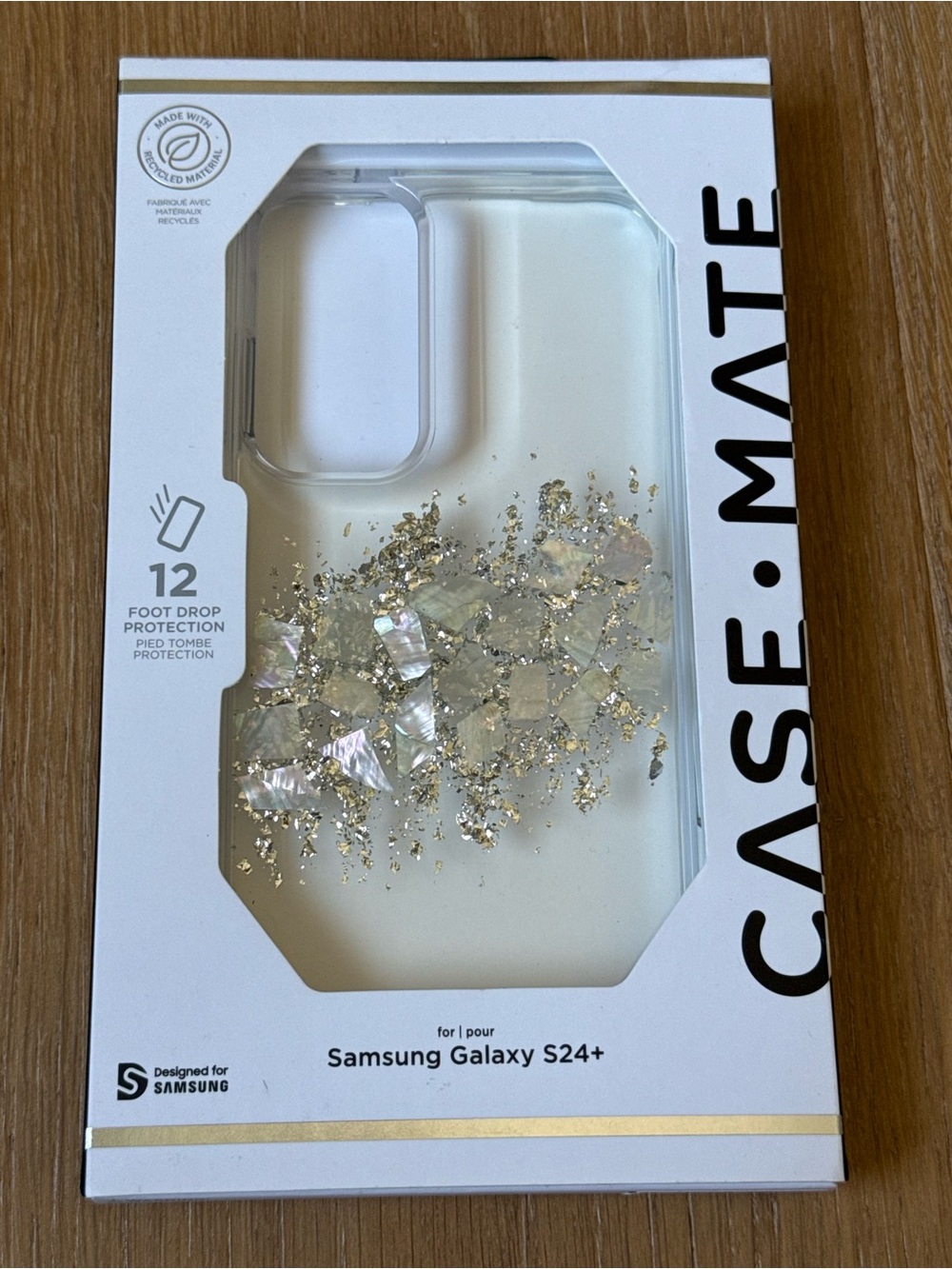New Case-mate Clear Iridescent Glitter Samsung Galaxy S24+ plus Case Gold Silver